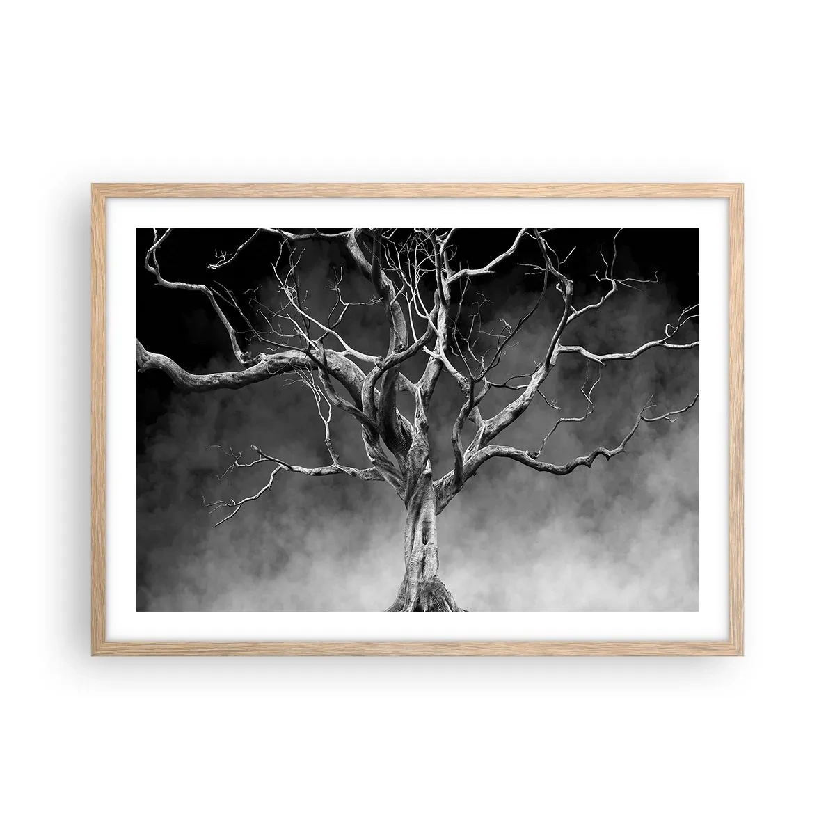Plakat i ramme af lyst egetræ - Primær og hellig - 70x50 cm