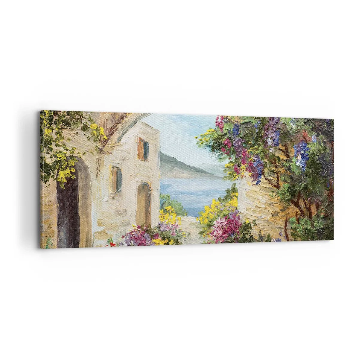 Lærredstryk - Billede på lærred - Charmen af kystlandskabet - 100x40 cm