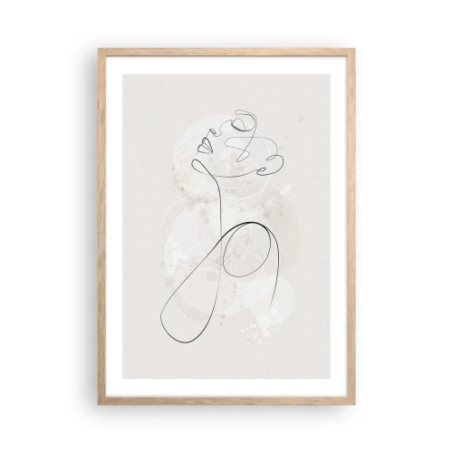 Plakat i ramme af lyst egetræ - Spiralen af skønhed - 50x70 cm