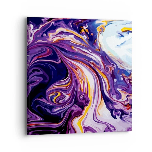 Lærredstryk - Billede på lærred - Rummets bøjning i lilla - 30x30 cm