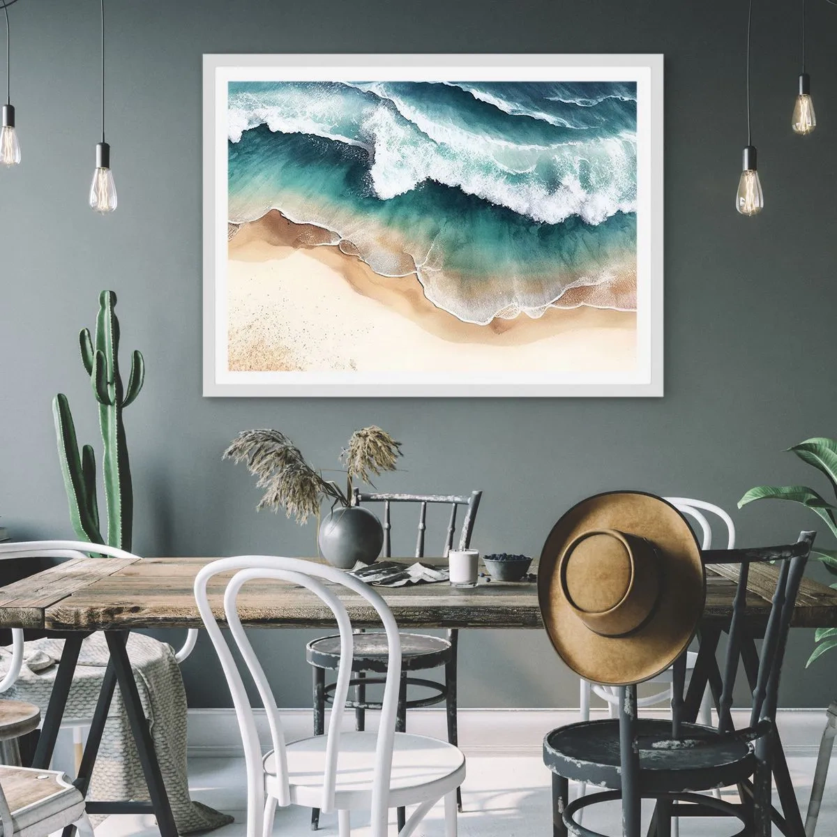 Plakat i hvid ramme - Et evigt møde - 70x50 cm