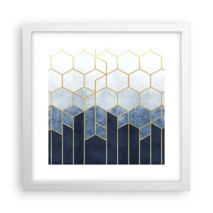 Plakat i hvid ramme - Komposition i synkoperet rytme - 30x30 cm