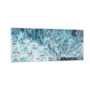 Billede på glas - Parade ved havet - 100x40 cm