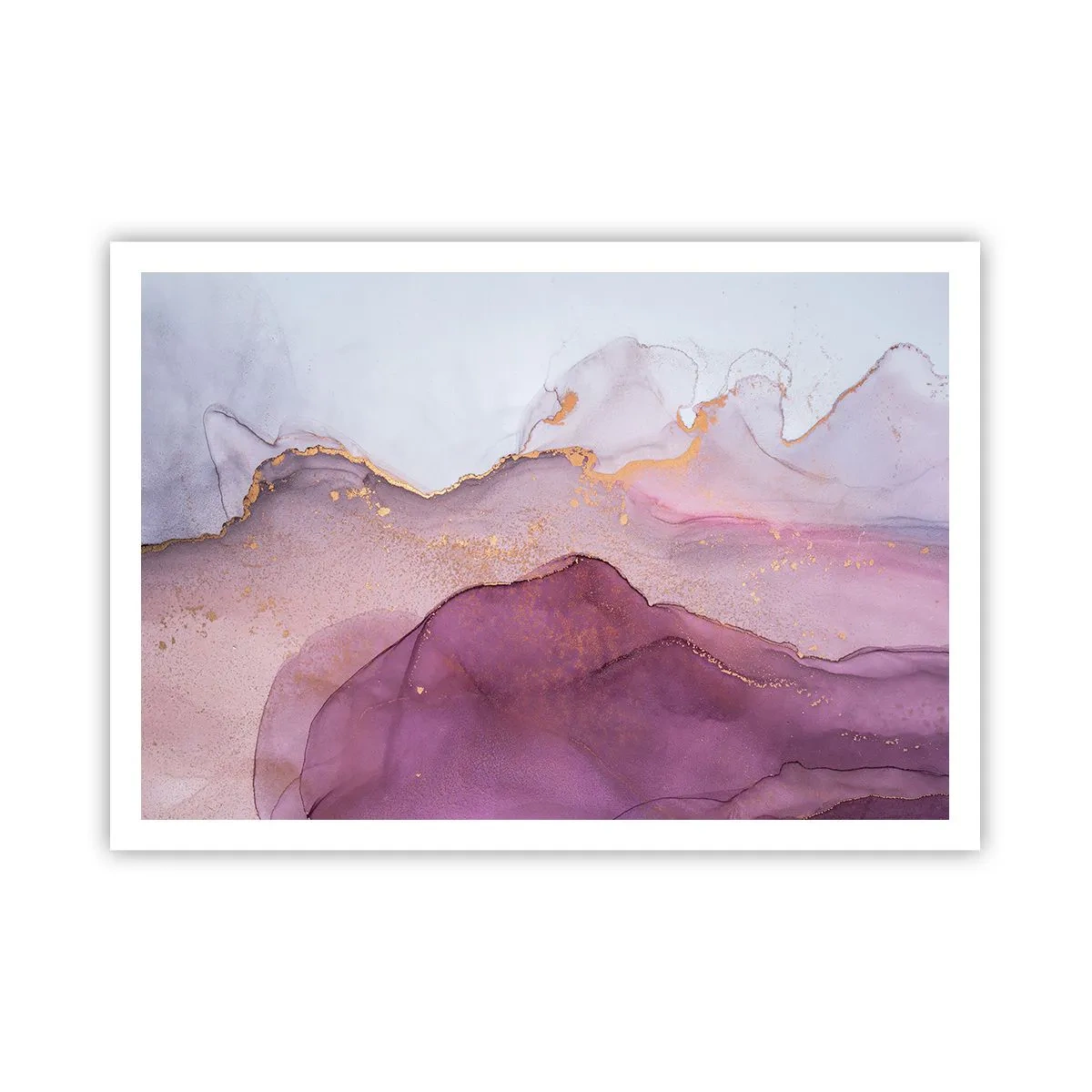 Plakat - Lilla og violette bølger - 100x70 cm