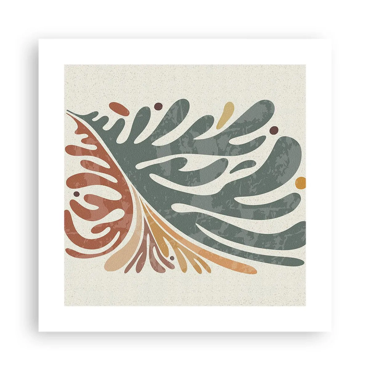 Plakat - Flerfarvet blad - 40x40 cm