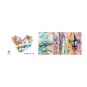 Prøve Fototapet Premium Canvas - Byens hjerte - By, Arkitektur, Bro - 100x30 cm