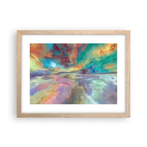 Plakat i ramme af lyst egetræ - To himle - 40x30 cm