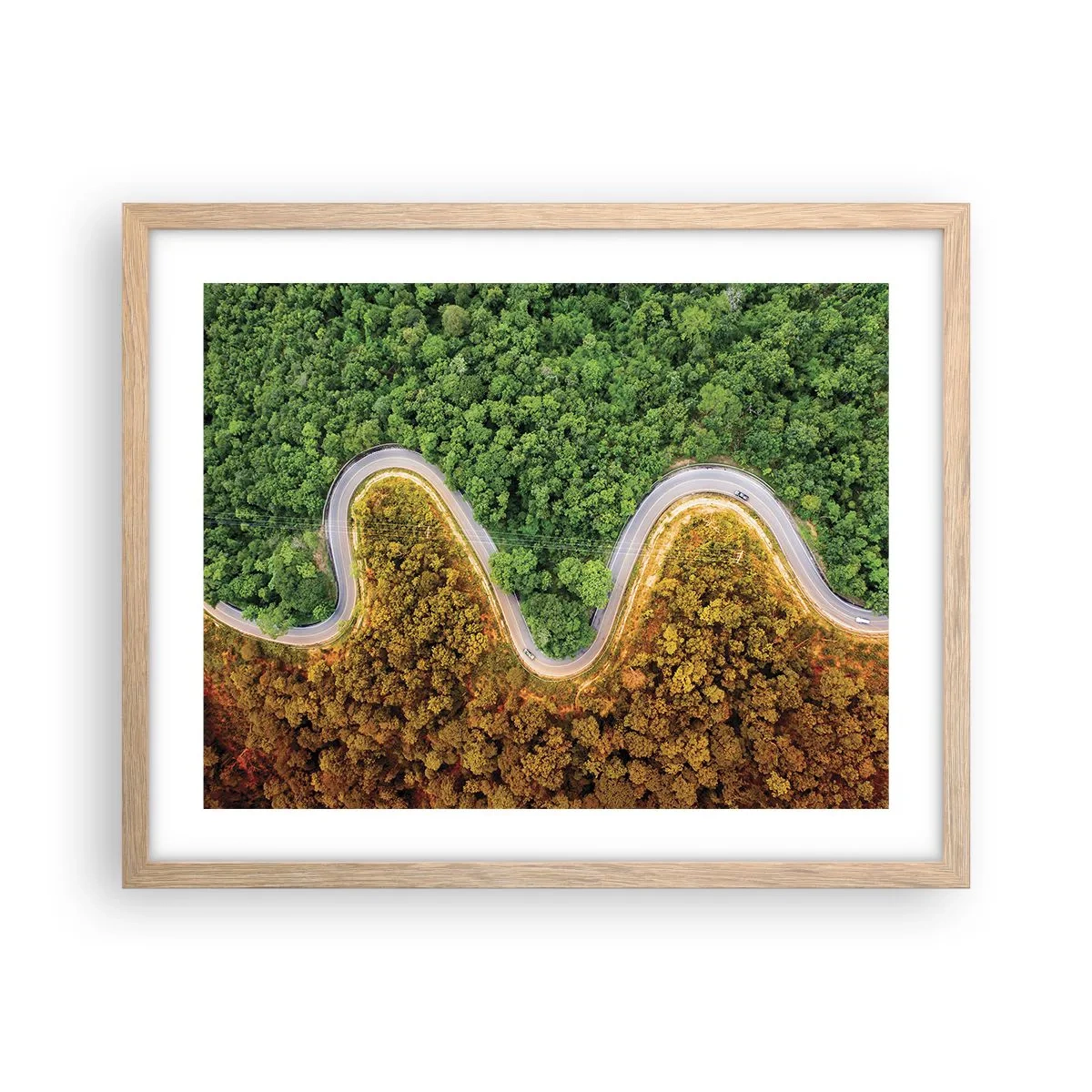 Plakat i ramme af lyst egetræ - Grænser og gennembrud - 50x40 cm