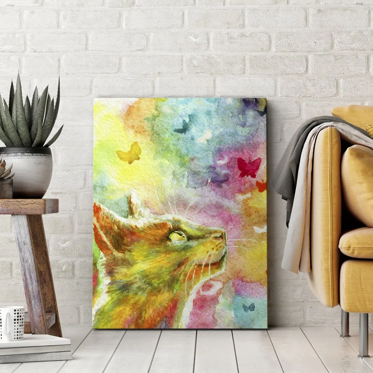 Lærredstryk - Billede på lærred - Kattens høje himmel - 50x70 cm