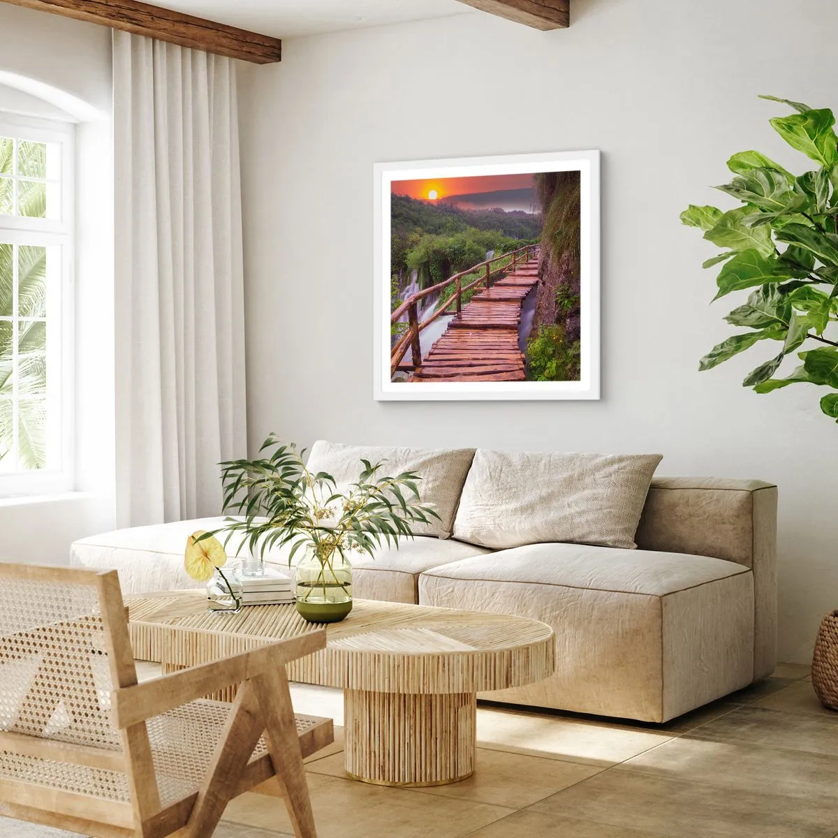 Plakat i hvid ramme - En utrolig skønhed - 30x30 cm