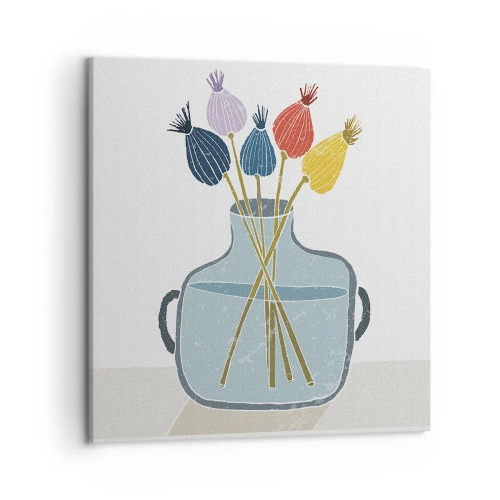 Lærredstryk - Billede på lærred - Som et valmuefrø - 50x50 cm