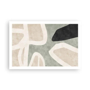 Plakat - Komposition med et sort tema - 91x61 cm