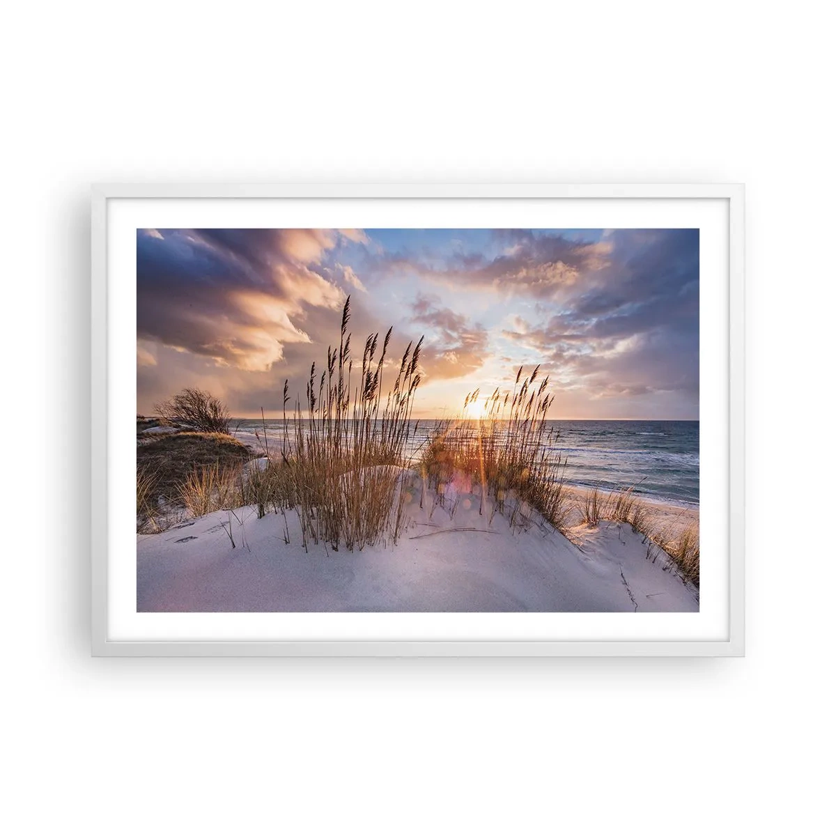 Plakat i hvid ramme - Farvel til sol og vind - 70x50 cm