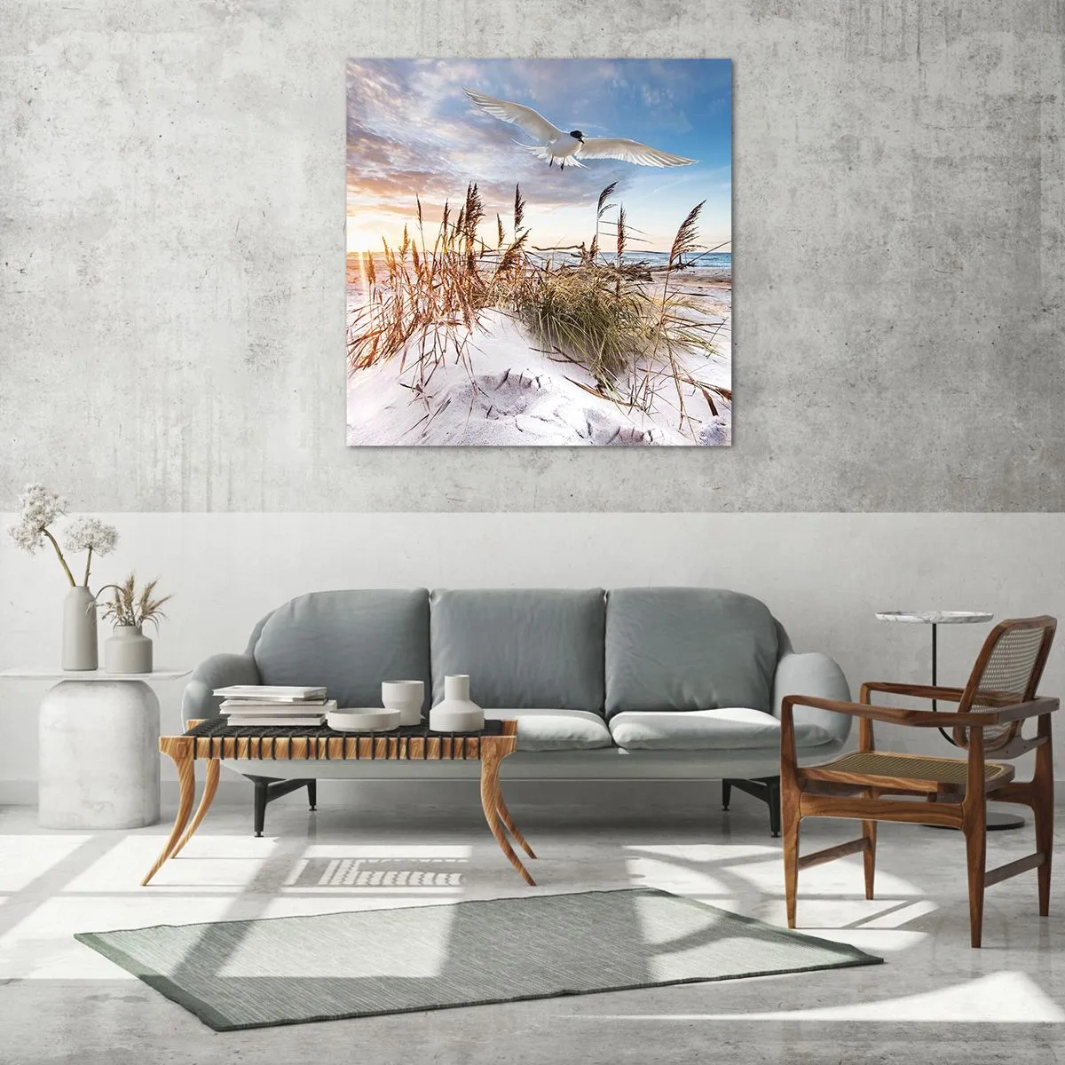 Billede på glas - Vind fra havet - 70x70 cm