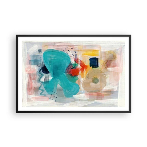 Plakat i sort ramme - Et farverigt spil - 91x61 cm