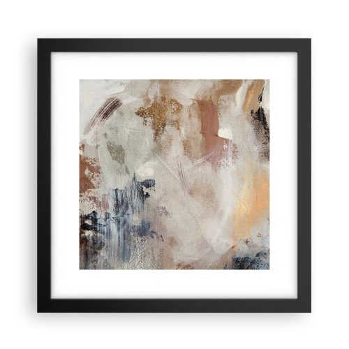 Plakat i sort ramme - Tågeagtig abstraktion - 30x30 cm