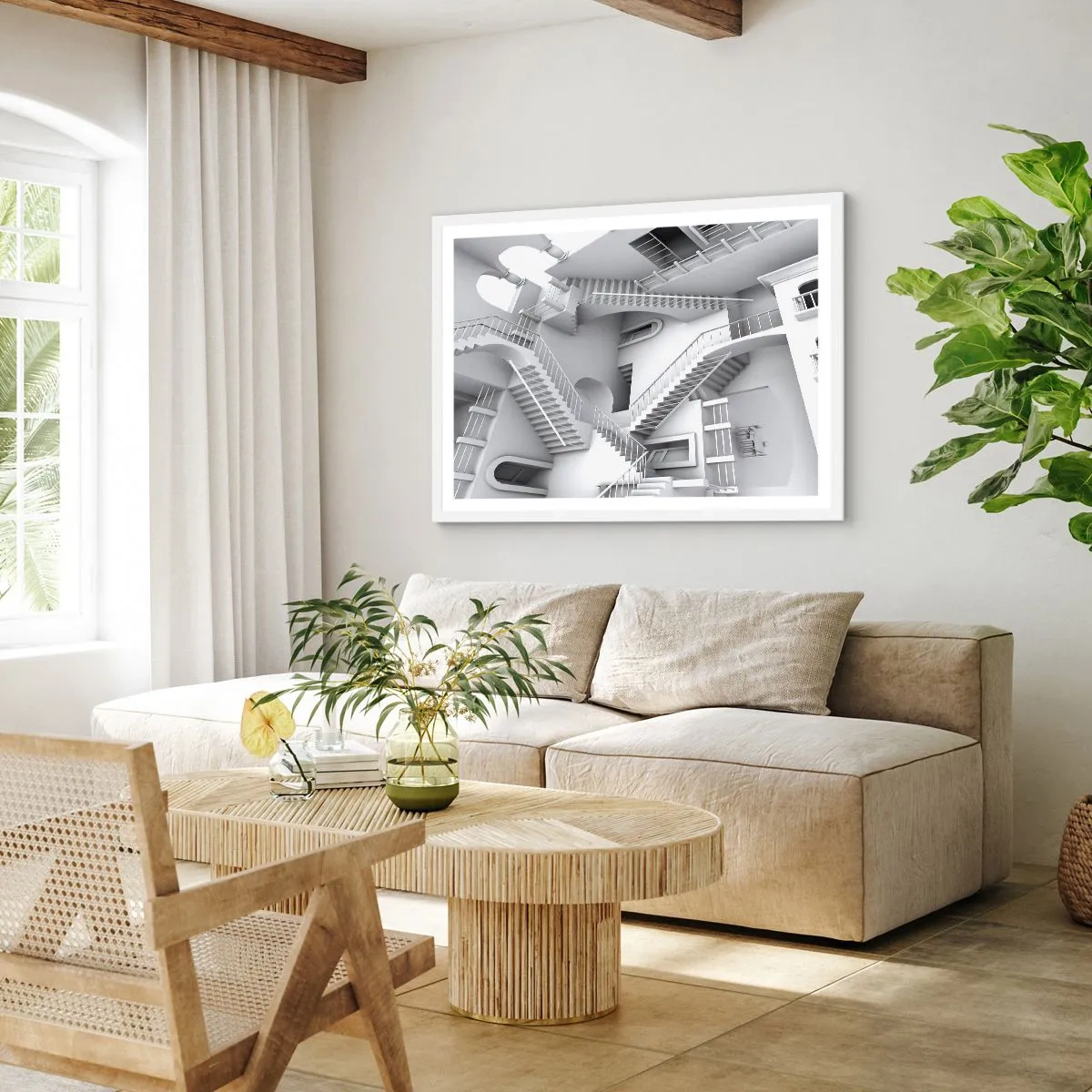 Plakat i hvid ramme - Rummets paradokser - 100x70 cm