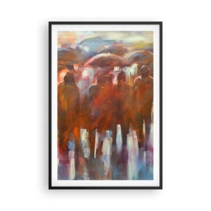 Plakat i sort ramme - Lige i regn og tåge - 61x91 cm