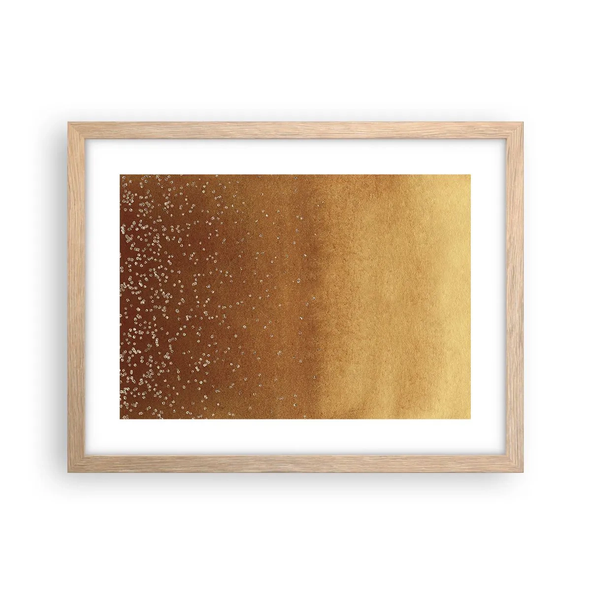 Plakat i ramme af lyst egetræ - Lysets fødsel - 40x30 cm