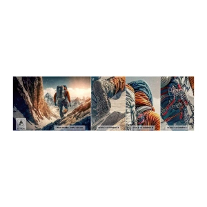 Prøve Fototapet Premium Canvas - Ensom kriger - Alperne, Klatring, Bjerge - 100x30 cm
