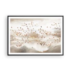 Plakat i sort ramme - Det er på tide... - 100x70 cm