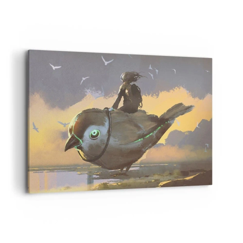 Lærredstryk - Billede på lærred - Et stop på en fantastisk rejse - 100x70 cm
