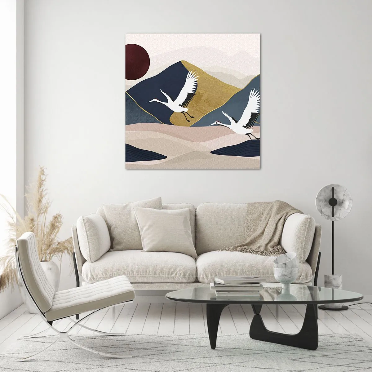 Billede på glas - Og dagen er igen FLØJET af sted - 70x70 cm