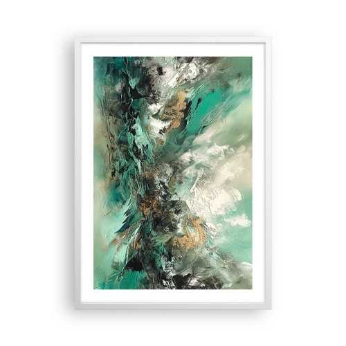 Plakat i hvid ramme - Smaragdsort byld - 50x70 cm