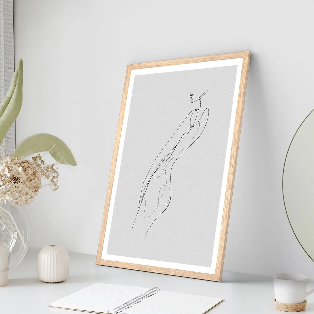 Plakat i ramme af lyst egetræ - Næppe et løfte - 30x40 cm