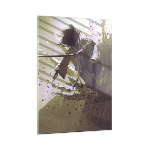 Billede på glas - Og du kan være en samurai - 50x70 cm