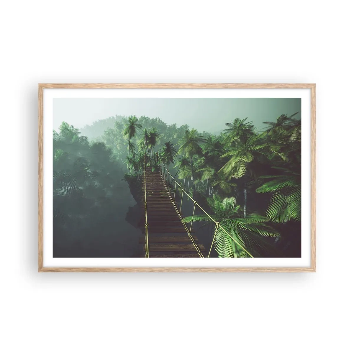 Plakat i ramme af lyst egetræ - Over det kogende grønne - 91x61 cm