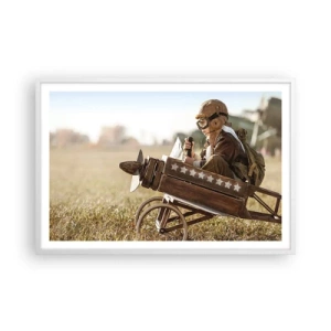 Plakat i hvid ramme - Start mod drømmen - 91x61 cm