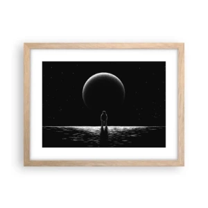 Plakat i ramme af lyst egetræ - Ansigt til ansigt - 40x30 cm