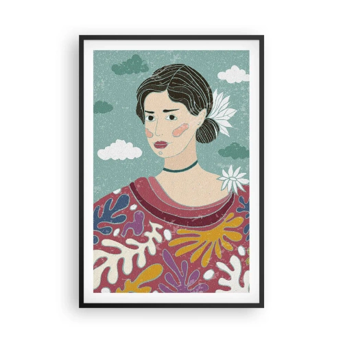 Plakat i sort ramme - Med melankoli i dit blik - 61x91 cm