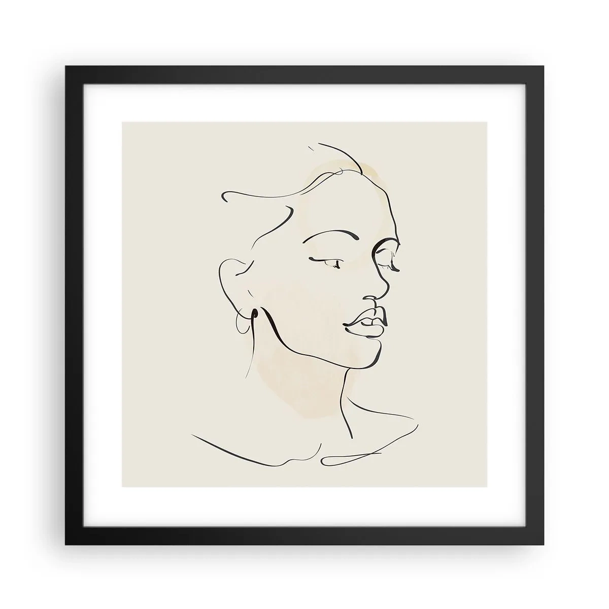 Plakat i sort ramme - En bestemt linje - 40x40 cm