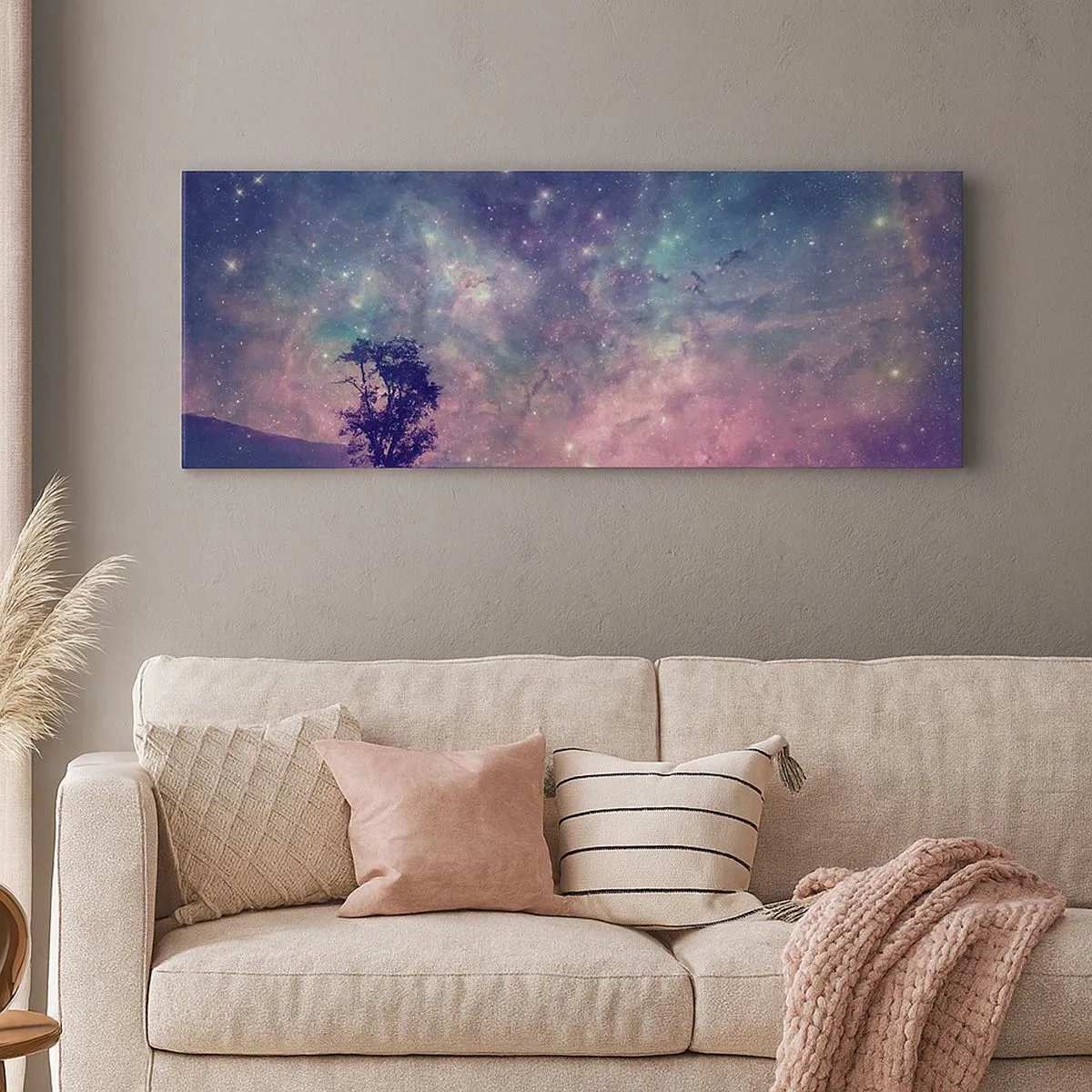 Lærredstryk - Billede på lærred - Under en magisk himmel - 100x40 cm