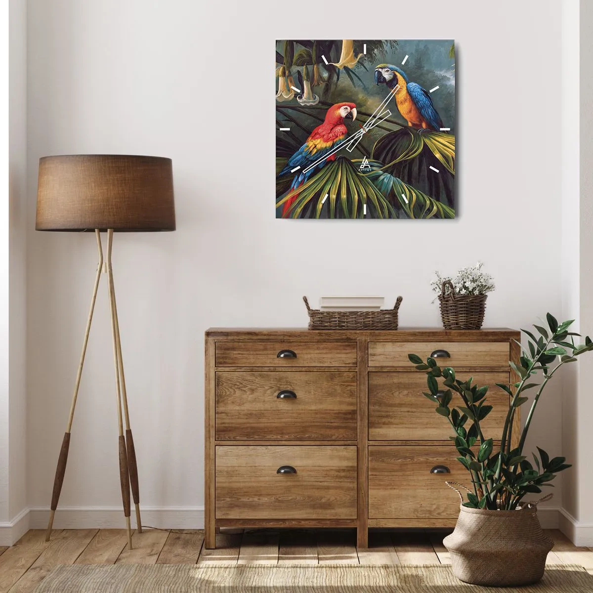 Vægur, Uret - Romantik i troperne - 40x40 cm