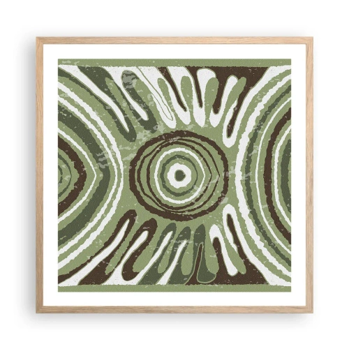Plakat i ramme af lyst egetræ - Eksplosion af følelser - 60x60 cm