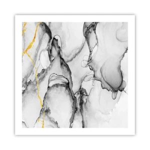 Plakat - Sammensætning med guldmotiv - 60x60 cm