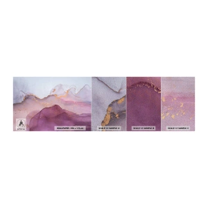 Prøve Fototapet Premium Sand - Lilla og violette bølger - Abstraktion, Stykke, Moderne kunst. - 100x30 cm