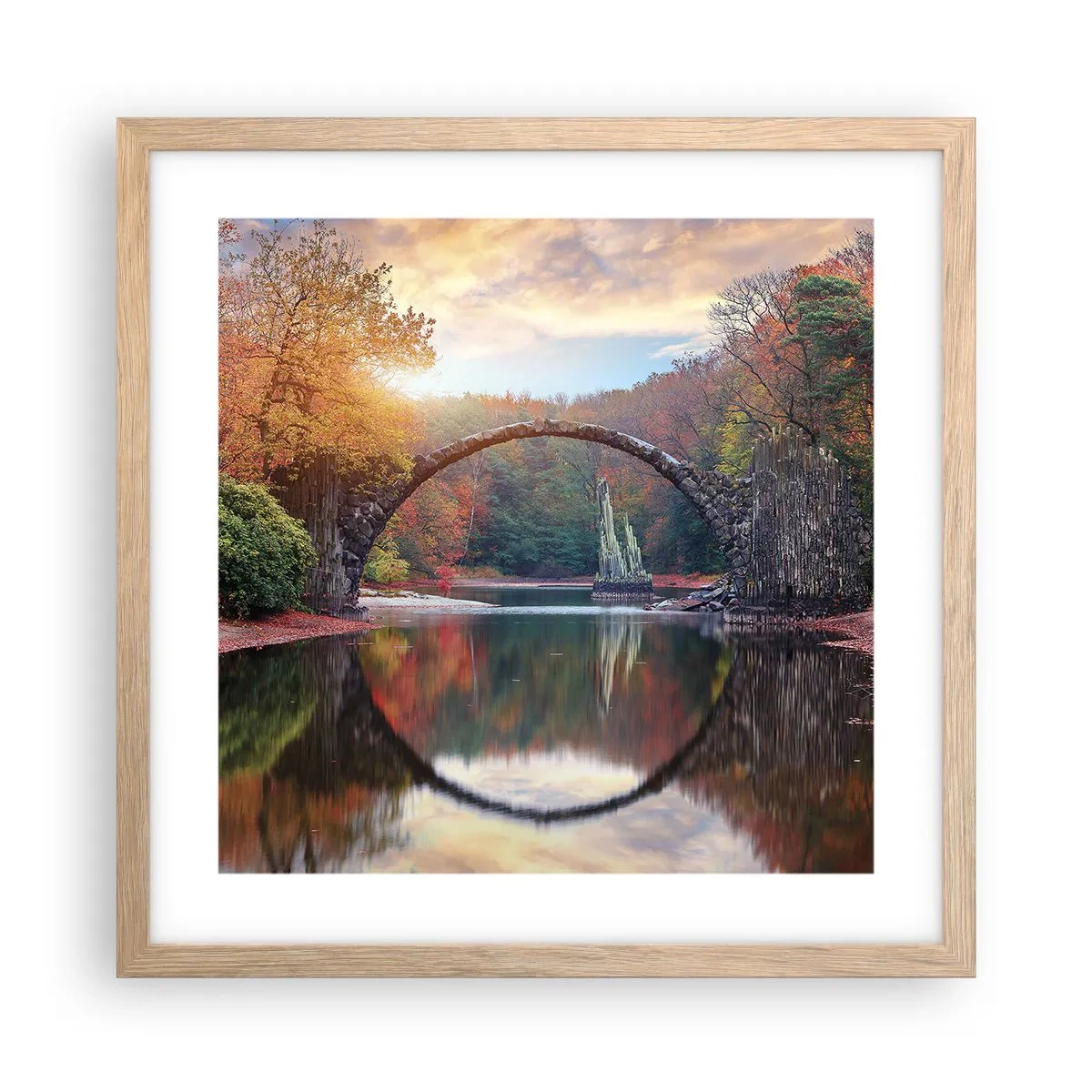 Plakat i ramme af lyst egetræ - På den anden side af spejlet - 40x40 cm
