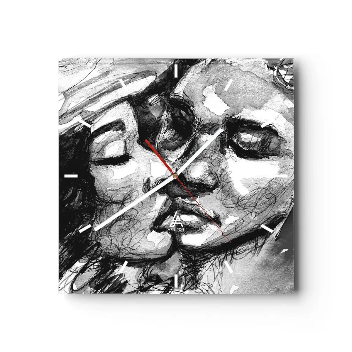 Vægur, Uret - Et ømt øjeblik - 30x30 cm