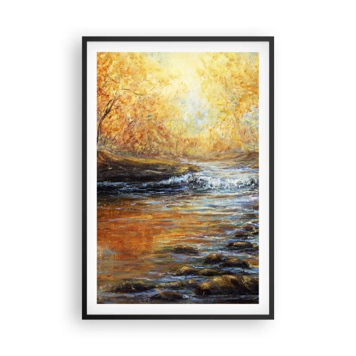 Plakat i sort ramme - Gylden strøm - 61x91 cm