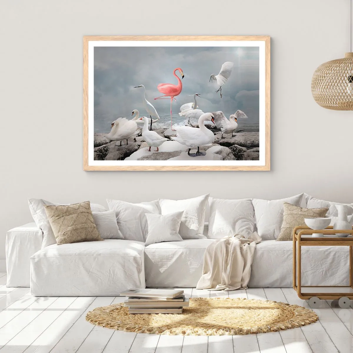 Plakat i ramme af lyst egetræ - Hvor kommer jeg fra? - 91x61 cm