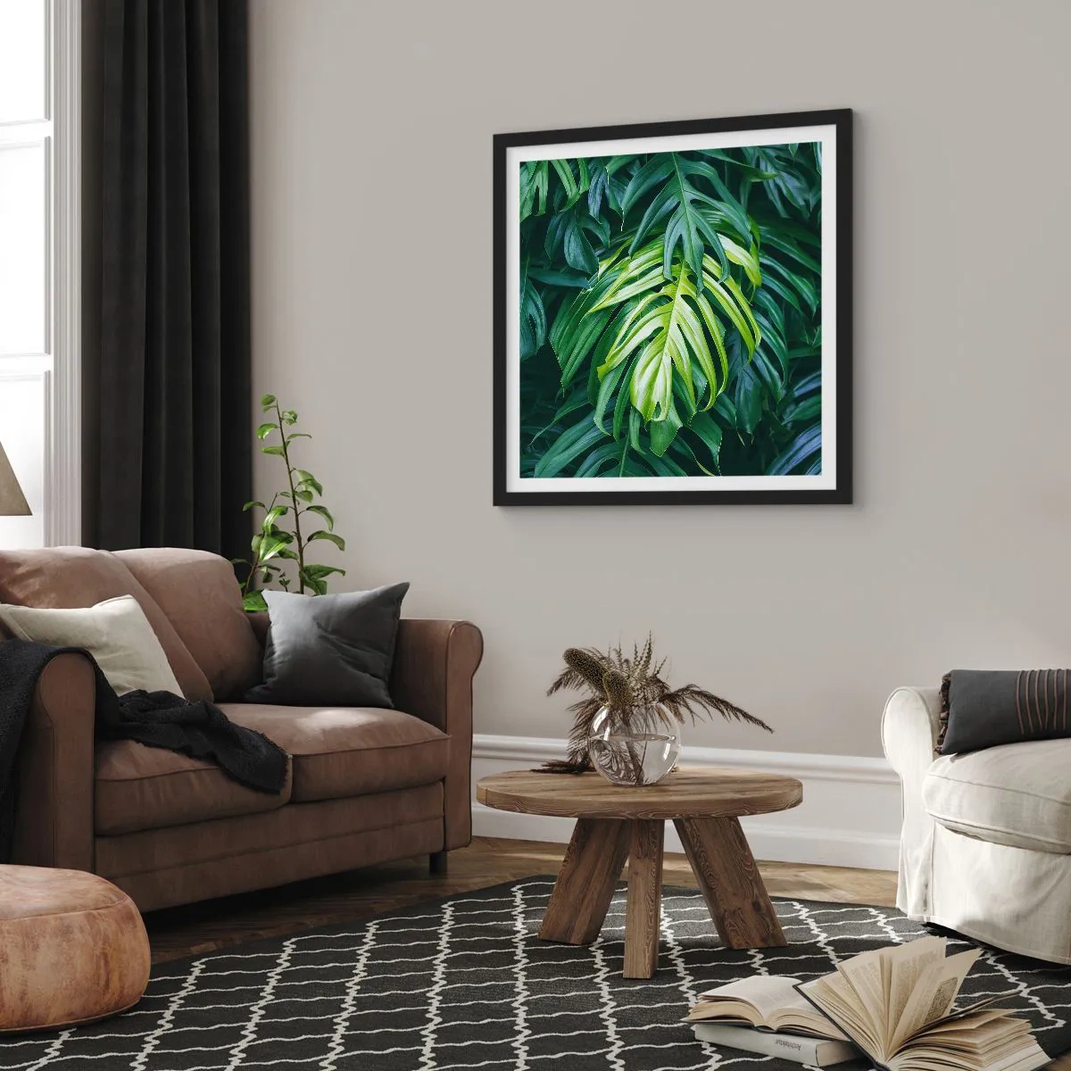 Plakat i sort ramme - Fordyb dig i friskhed - 50x50 cm