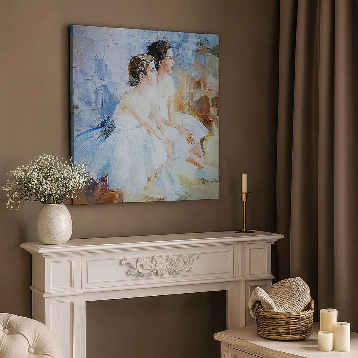 Lærredstryk - Billede på lærred - Hvile for unge svaner - 30x30 cm