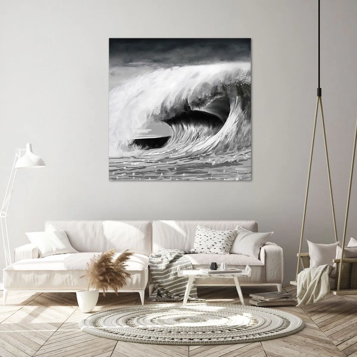 Lærredstryk - Billede på lærred - Havets vrede - 30x30 cm