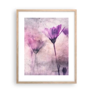 Plakat i ramme af lyst egetræ - En drøm af blomster - 40x50 cm