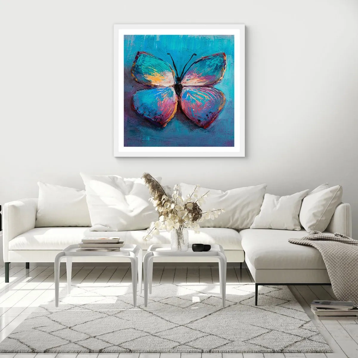 Plakat i hvid ramme - I sin fulde pragt - 30x30 cm