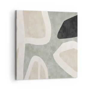 Lærredstryk - Billede på lærred - Komposition med et sort tema - 60x60 cm